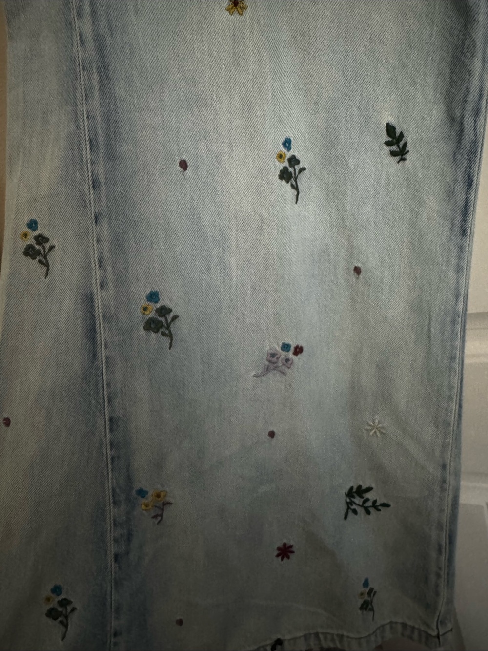 Pilcro Light Blue Embroidered Wide-Leg Jeans - Picture 3 of 3